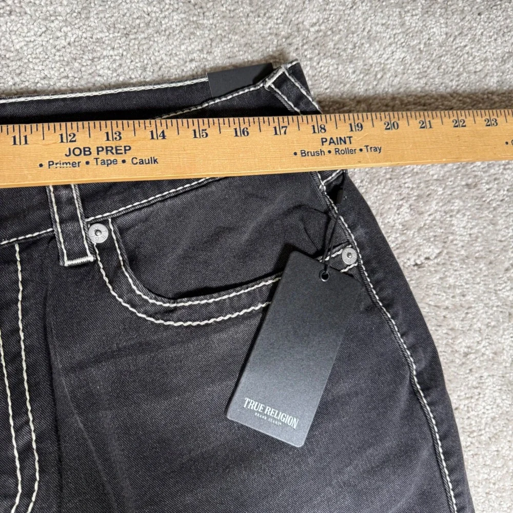 NWT True Religion Ricky Big T Flap Straight Men's‎ 36x33 Jeans Grey Smoky Denim